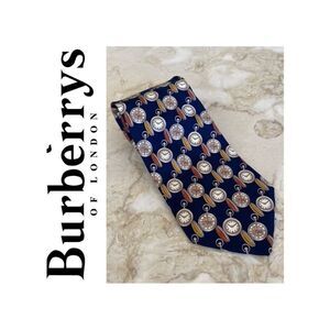 Burberry’s of London Clocks Nova Check Print 100% Silk Tie